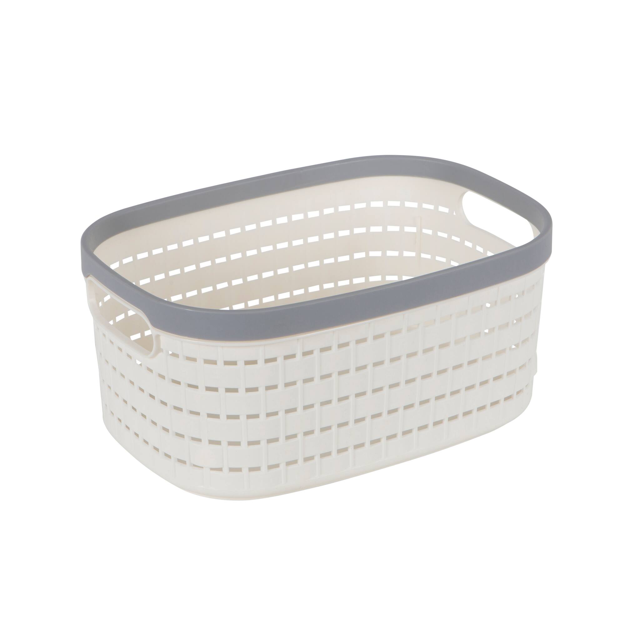 Simplify Medium White Basket Storage Tote, 2ct.